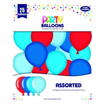 Image of Party Balloons BlueRed Pack of 6 12924-B-1