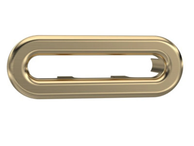 Image of Balterley Traditional Basin Oval Overflow Cover Brushed Brass 50mm x 26mm Bronze