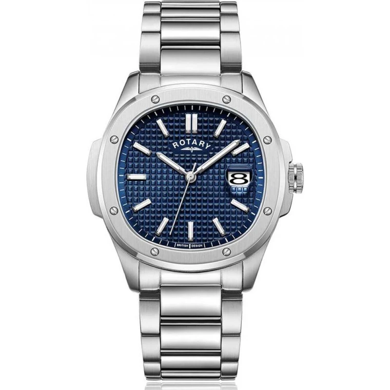 Image of Rotary Mens GB05575-05 Apex 100 40mm Quartz Watch in Silver Silver Male One Size