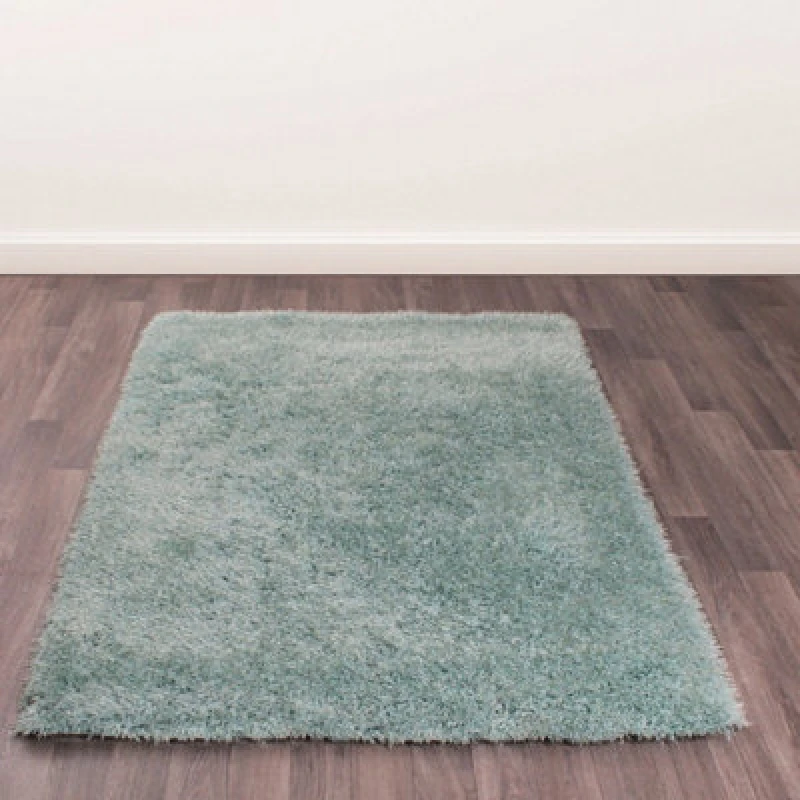 Image of Duckegg Plain Shaggy Sparkle Handmade Easy To Clean Rug For Living Room And Bedroom-180Cm X 270Cm