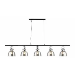 Image of Impex Ava 5 Light Linear Bar Smoke Glass