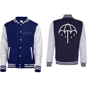 Image of Bring Me The Horizon - Umbrella Unisex Large Varsity Jacket - Blue/White