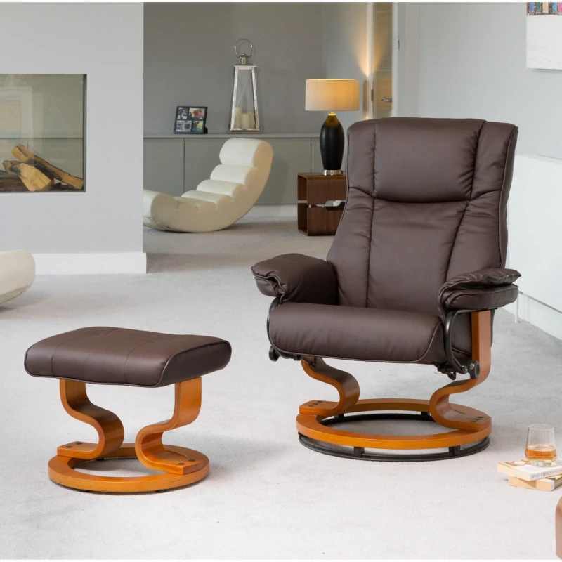Image of Artemis Home Calhoun Swivel Recliner in Brown Brown Unisex