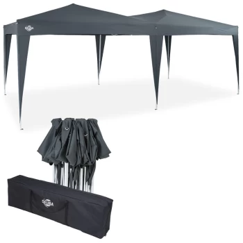Image of Deuba - Gazebo 3x6m Capri Pop-Up Party Tent Outdoor Garden Patio Festival Canopy Marquee Anthracite