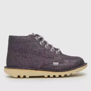 Image of Kickers purple kick hi glitter Girls Toddler Boots