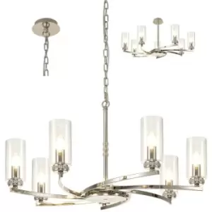 Image of Luminosa Lighting - Luminosa Pendant, Semi Ceiling, 7 x E14, Polished Nickel