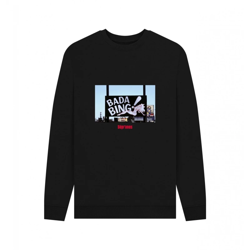 Image of The Sopranos Mens Bada Bing Club Sweatshirt in Black Size: Small Black Male S