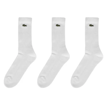 Image of Lacoste 3 Pack Crew Socks - White
