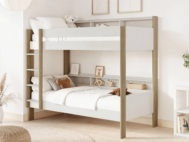 Image of Noomi Bodie Wooden Bunk Bed in Light Oak Size: EU Single Light Oak Unisex EU Single