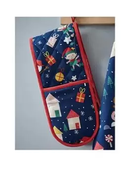 Image of Catherine Lansfield Santa&Rsquo;S Christmas Wonderland Double Oven Glove