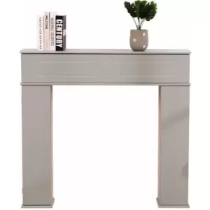 Image of Wooden Grey Painted Fireplace Console Tables Mantelpiece Fireplace Surround Storage Unit 3 Drawers,107x18x100cm(WxDxH) - Grey - Hmd Furniture