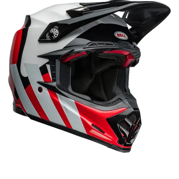 Image of Bell Moto-9S Flex Hello Cousteau Stripes Red Offroad Helmet Size S