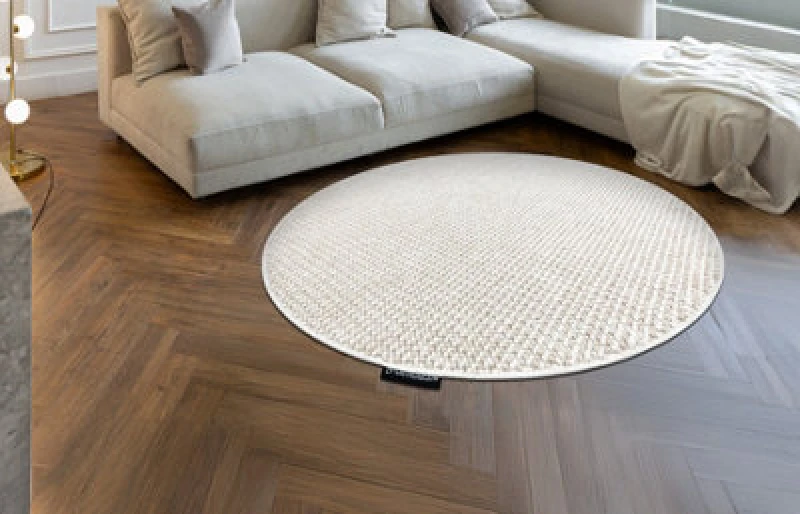 Image of RugsX Carpet Casablanca Loop Circle White / Beige Loop, Soft Circle 80 Cm