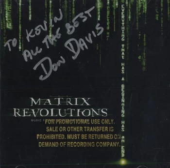 Image of The Matrix Matrix Revolutions - Autographed 2003 USA CD album 48412-2