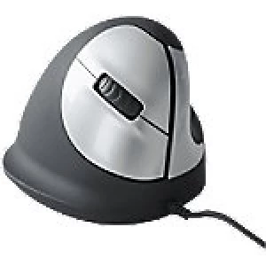 Image of R-Go Tools Wired Right Handed Vertical Ergonomic Mouse HE (165-195mm) Optical Black, Silver
