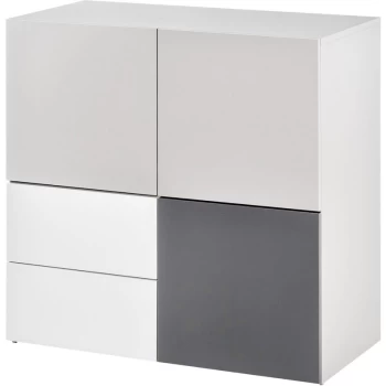 Image of Homcom - 5-Drawer Cube Sideboard Storage Cabinet Floor Standing Cupboard Multicoloured