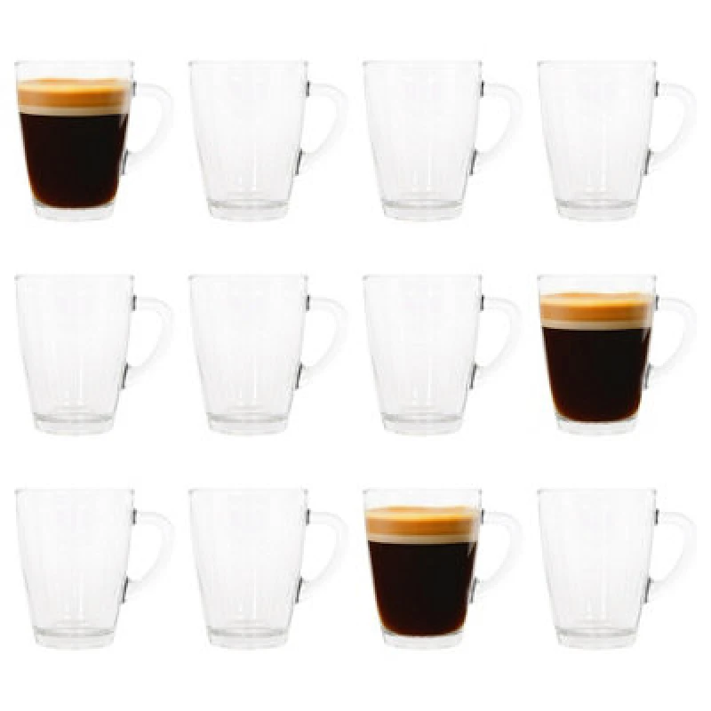 Image of LAV Vega Glass Coffee Cups - 350ml - Pack of 12 Clear