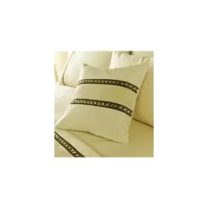 Image of Pandora Cream Diamante Filled Square Cushion Modern 43x43cm - Cream