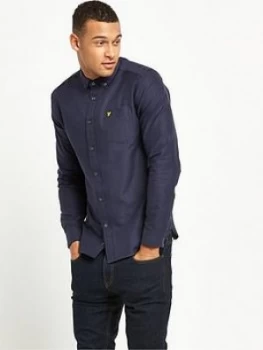 Image of Lyle & Scott Long Sleeve Oxford Shirt, Navy Size M Men