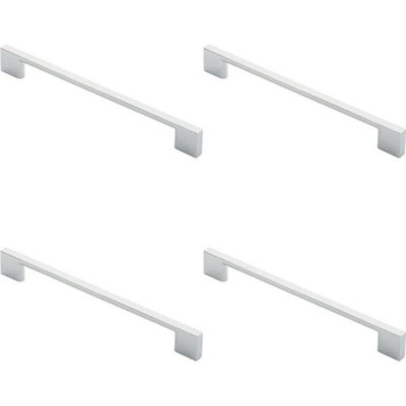 Image of Loops 4x Slim D Shape Pull Handle 220 x 8.5mm 192mm Fixing Centres Polished Chrome Multi unisex