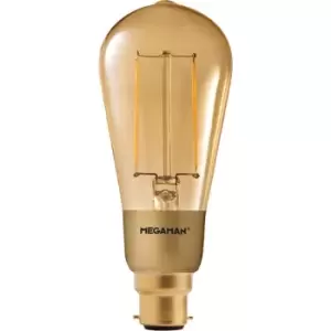 Image of Megaman 3W LED Gold Filament BC B22 Squirrel Cage Very Warm White Dimmable - 146482