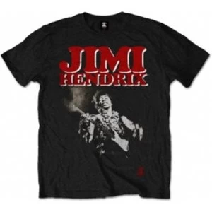 Image of Jimi Hendrix Block Logo Mens Blk T Shirt: Medium