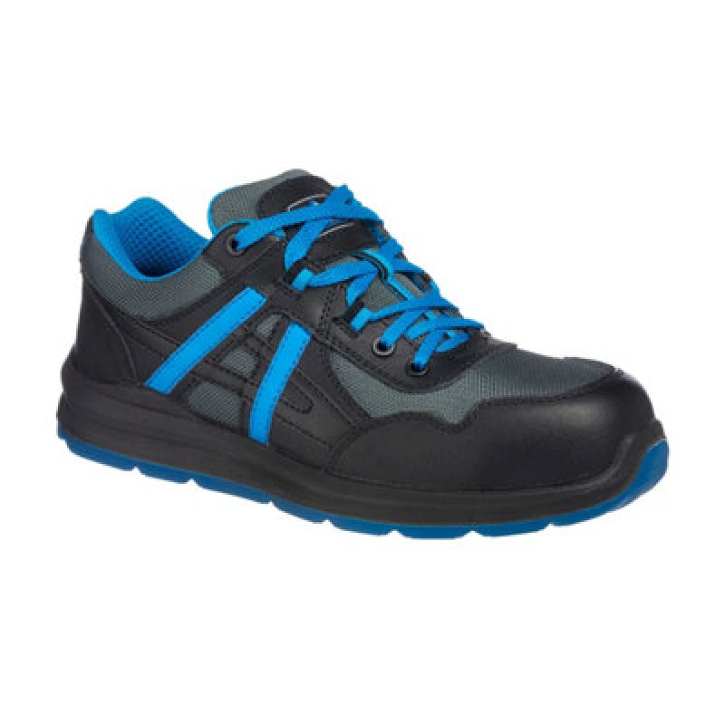 Image of Portwest Compositelite Mersey S1P Safety Trainers FT60BKB47 Colour: Black / Blue