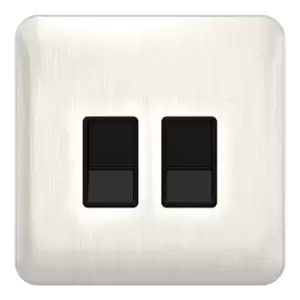 Image of Schneider LSD Data 2 Gang RJ45 Cat 5e Black Insert Stainless Steel - GGBL7072C5BSSS