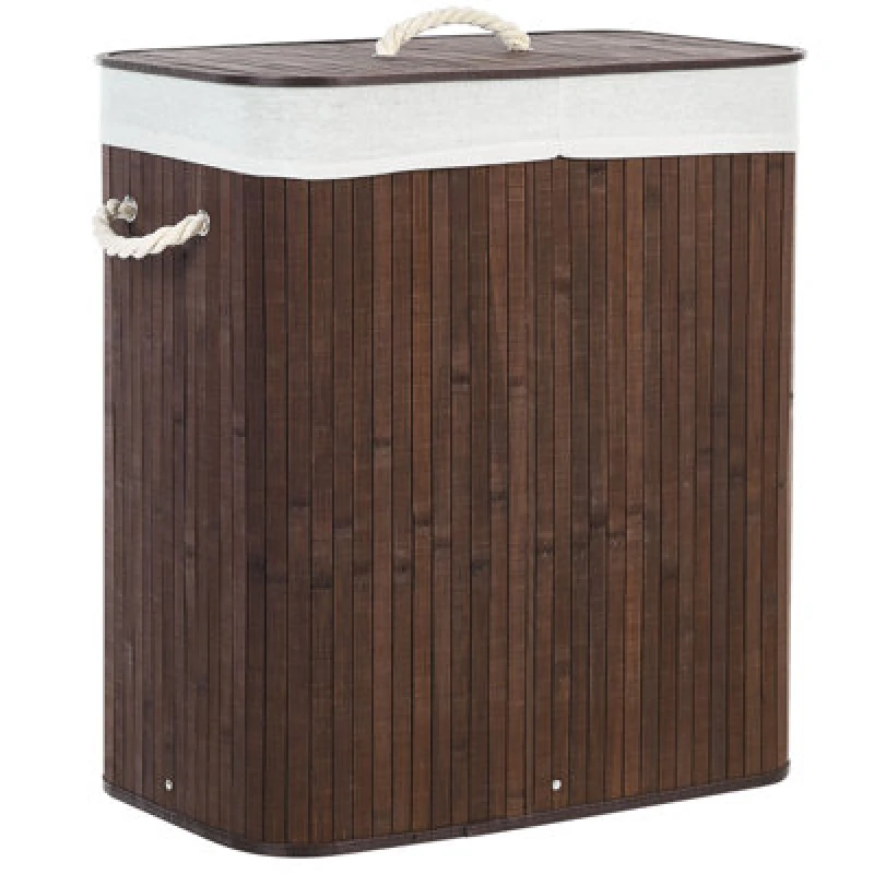 Image of Beliani Basket Kandy Bamboo Wood Dark Brown 72 L