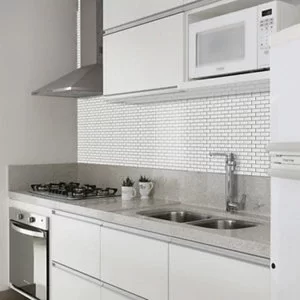 Image of House of Mosaics Mini Metro White Self Adhesive Mosaic Tile