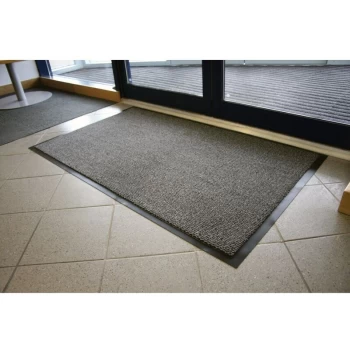 Image of 0.6MX0.9M Black/Steel Entrance Mat - Sitesafe
