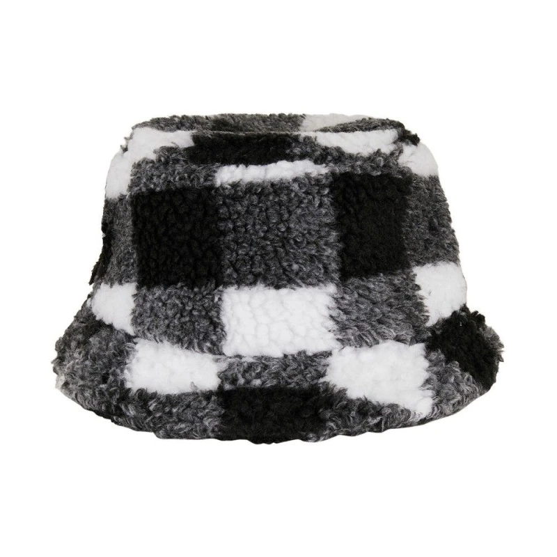 Image of Flexfit Flexfit Men Checked Sherpa Bucket Hat in White White One Size Male 5063300291672