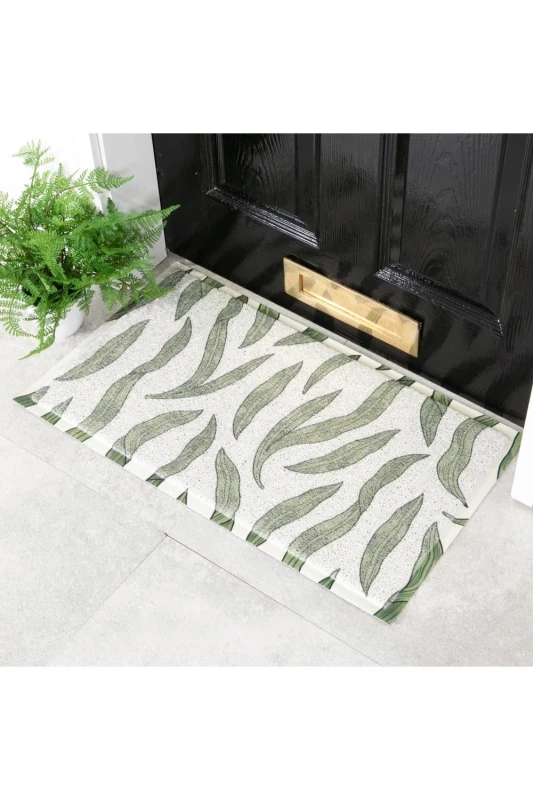 Image of Native Natural William Morris Leaf Pattern Doormat (70 X 40Cm)