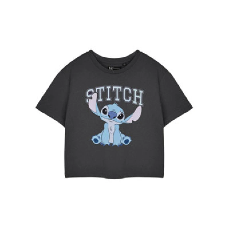 Image of Disney Cropped Short Sleeved T-Shirt Grey female