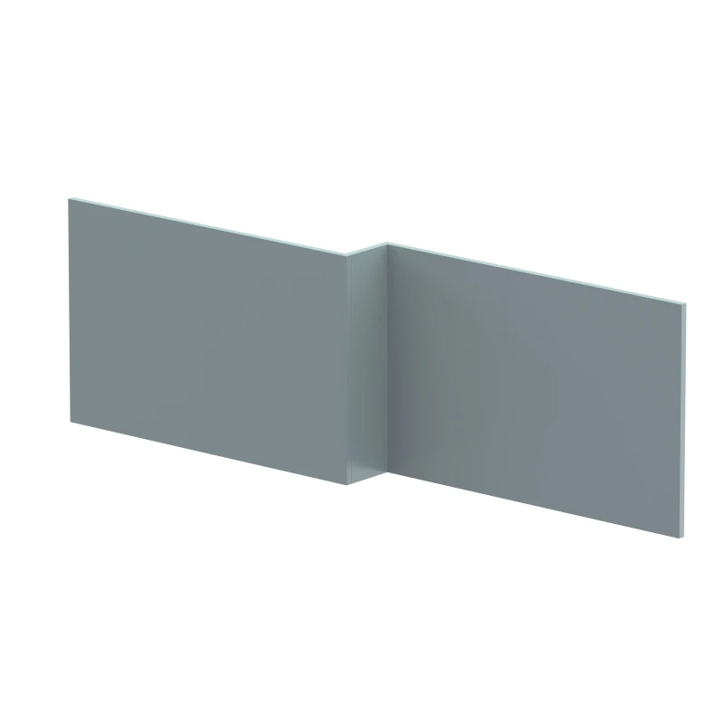 Image of Balterley Edge Power L Shape Square Front Bath Panel Matt Coastal Grey 1700mm Grey unisex