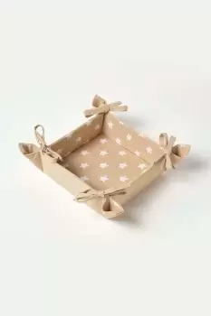 Image of Beige Stars Reversible Bread Basket