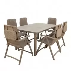 Image of Europa Step Turtle Dove Standard Table With 2 Bistrot Chairs