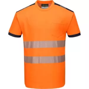Image of Portwest PW3 Hi Vis T Shirt Orange / Navy 4XL
