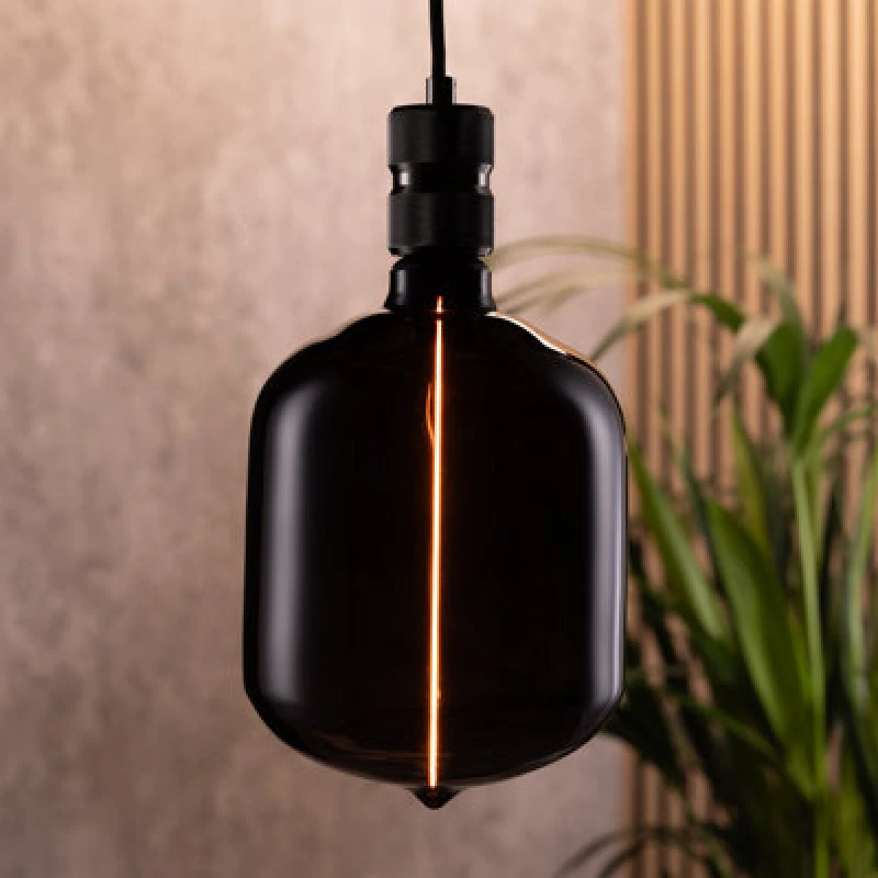 Image of Tcp Black Vertical Decorative Bulb, Warm White Glow, E27, Single Pack