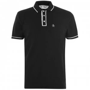 Image of Original Penguin Original Short Sleeve Tipped Polo Shirt - Black 010
