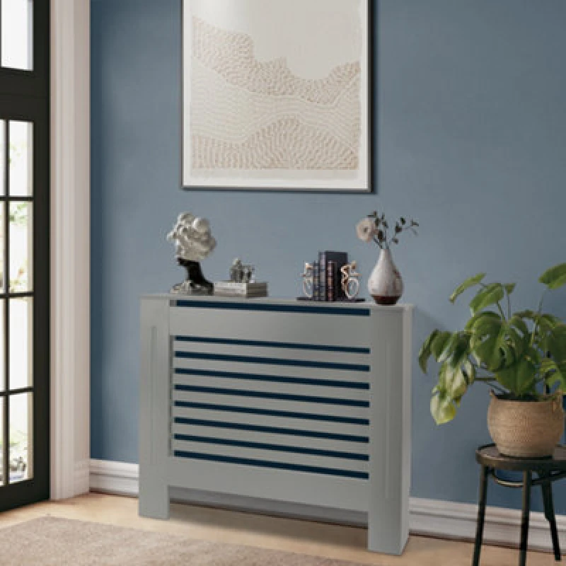 Image of Groundlevel Grey Wooden Radiator Cover - 111Cm X 82Cm X 19Cm