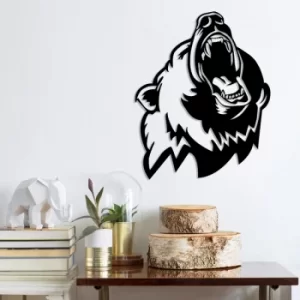 Image of Bear 2 Black Decorative Metal Wall Accessory