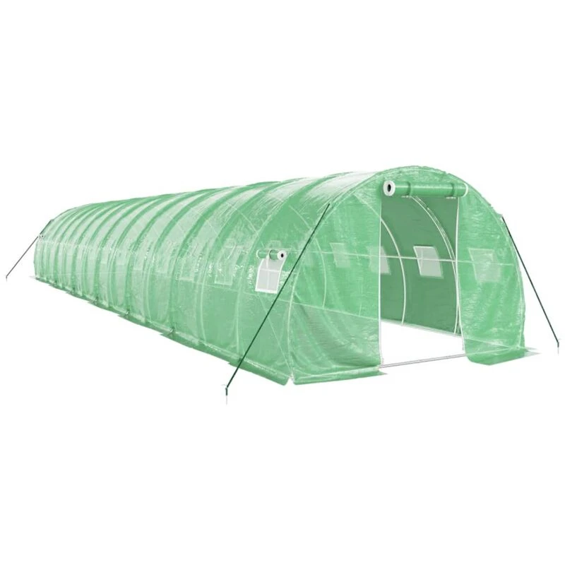 Image of vidaXL Greenhouse with Steel Frame Green 42 m 14x3x2 m, Green 3188044