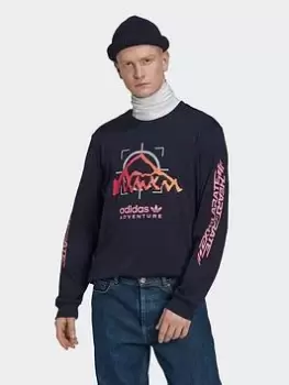 Image of adidas Originals Adventure Ride Long-sleeve Top - Blue Size XS, Men