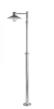 Image of Outdoor Single Lamp Post Galvanised Clear Lens, E27