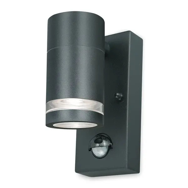 Image of 4lite Marinus GU10 Single Direction Outdoor Wall Light with PIR - Anthracite (Single)