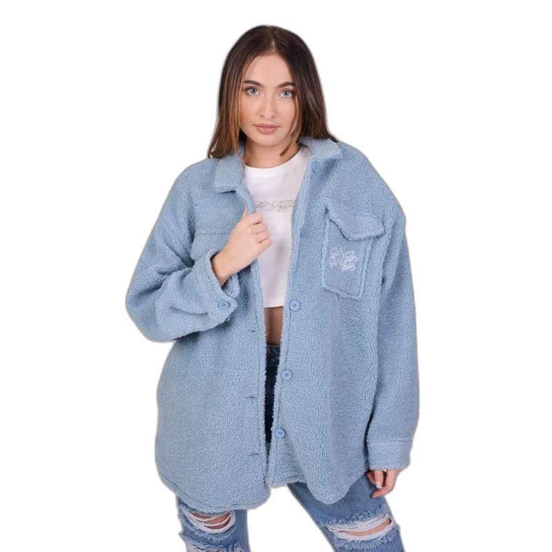 Image of Project X Paris Womens basic pilou overshirt jacket Project X Paris Bleu Female M