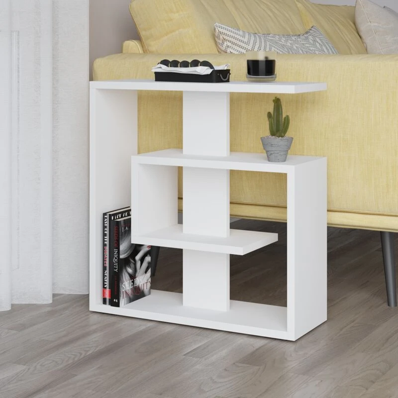 Image of DECORTIE Decortie - Saly Modern Side End Table Multipurpose With Creativeness h 57cm 3 Tier - White - White M.SH.13185.3