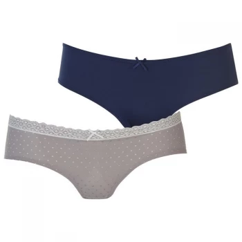 Image of Dorina Abbie 2 Pack Hipster Briefs Womens - Grey/Dark Blue