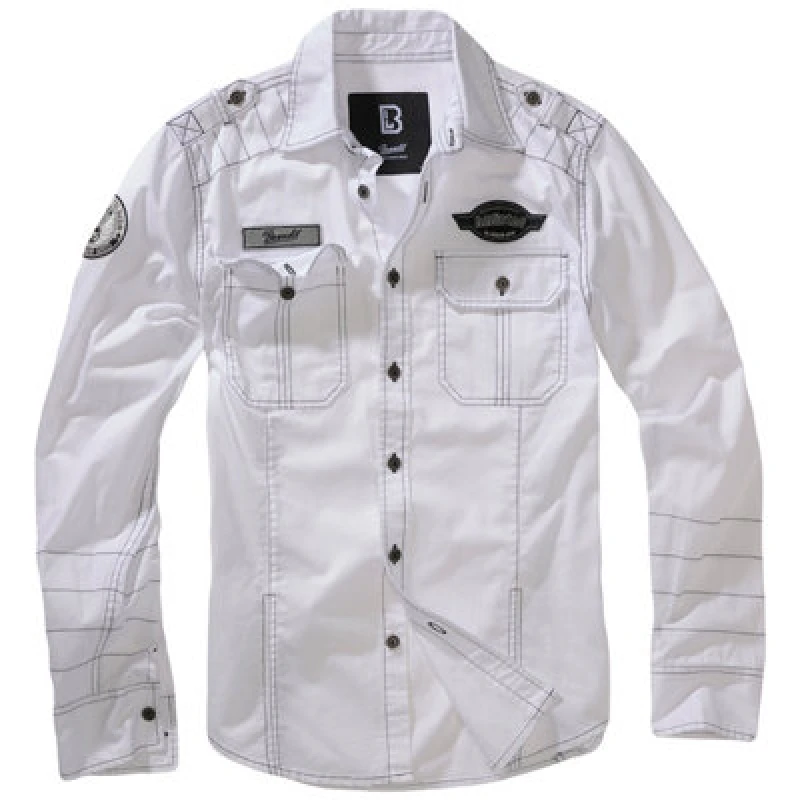 Image of Brandit Luis Vintage Shirt With Badges White Size Large